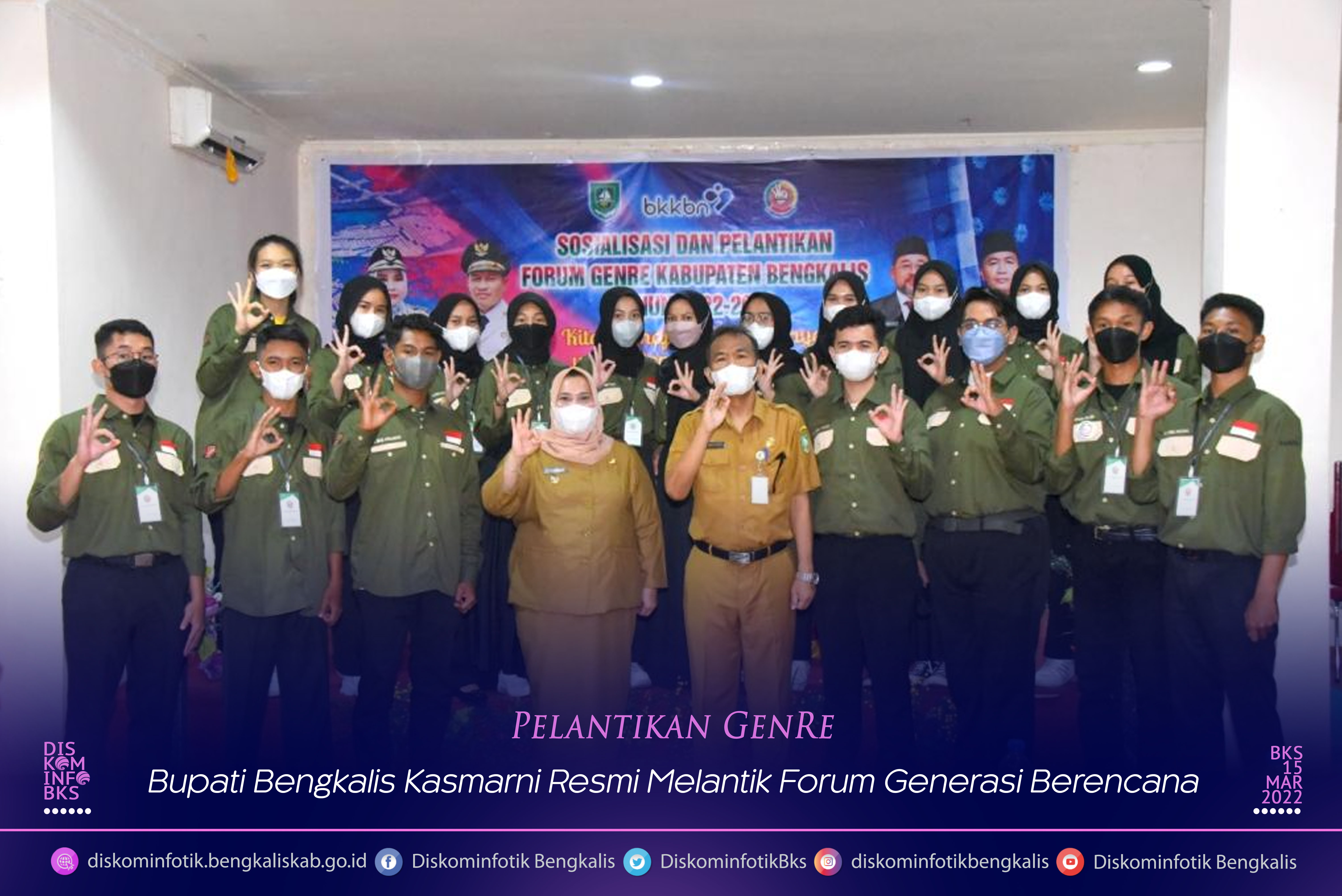 Bupati Bengkalis Kasmarni Resmi Melantik Forum Generasi Berencana Desa Pematang Obo